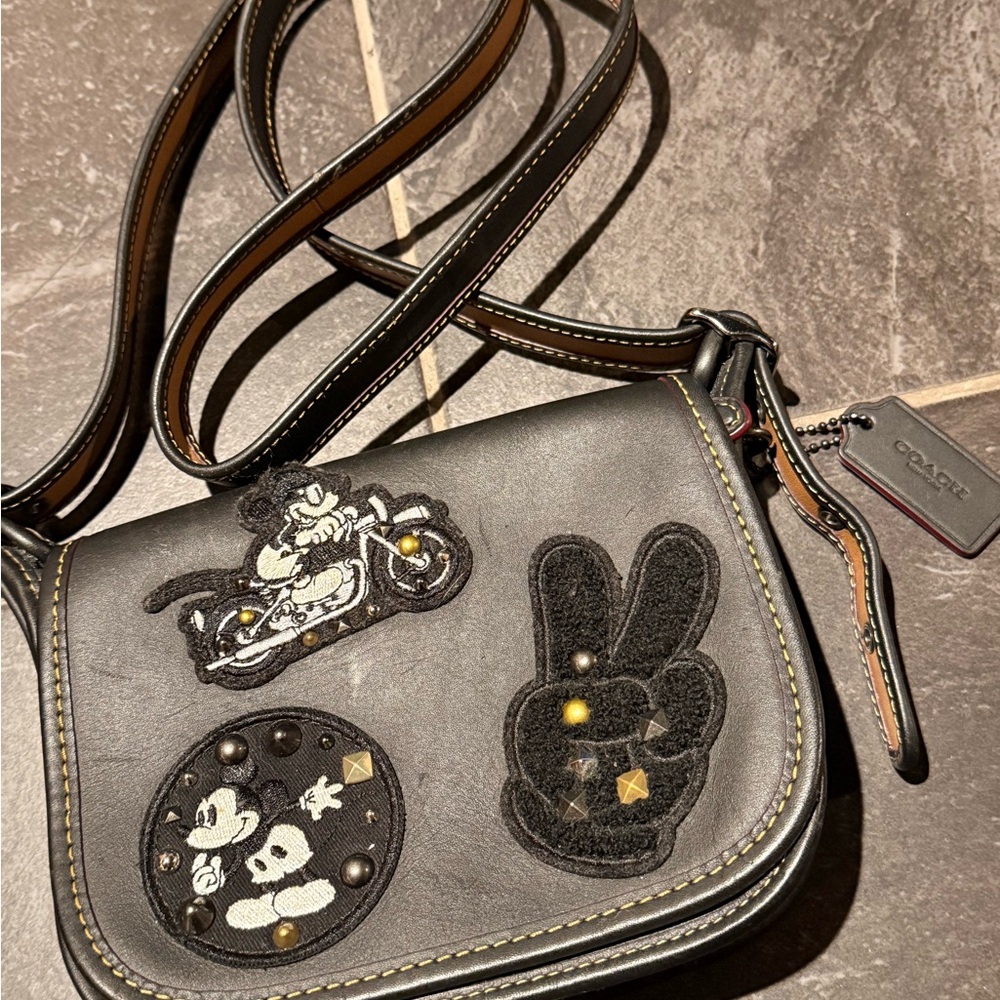 Coach Patricia 18 Calf Leather Saddle Bag